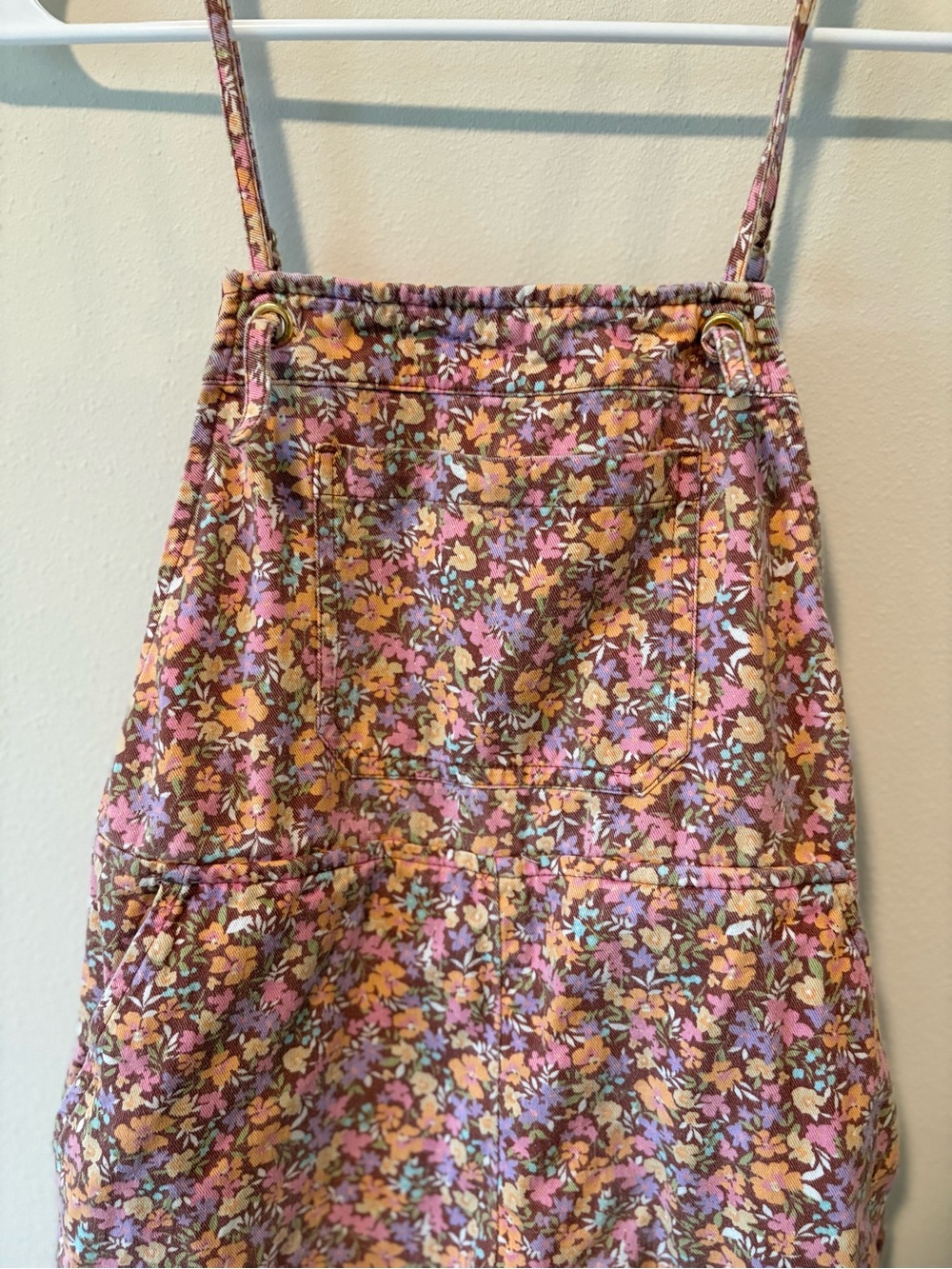 Billabong Pink Floral Wide-Leg Overalls / Jumpsuit - Picture 3 of 4
